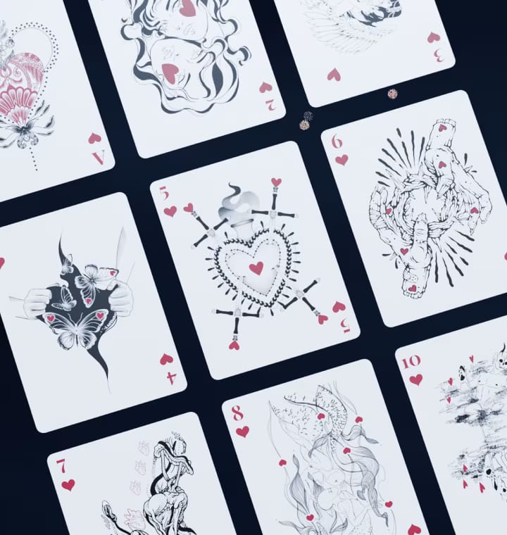 eventail de cartes